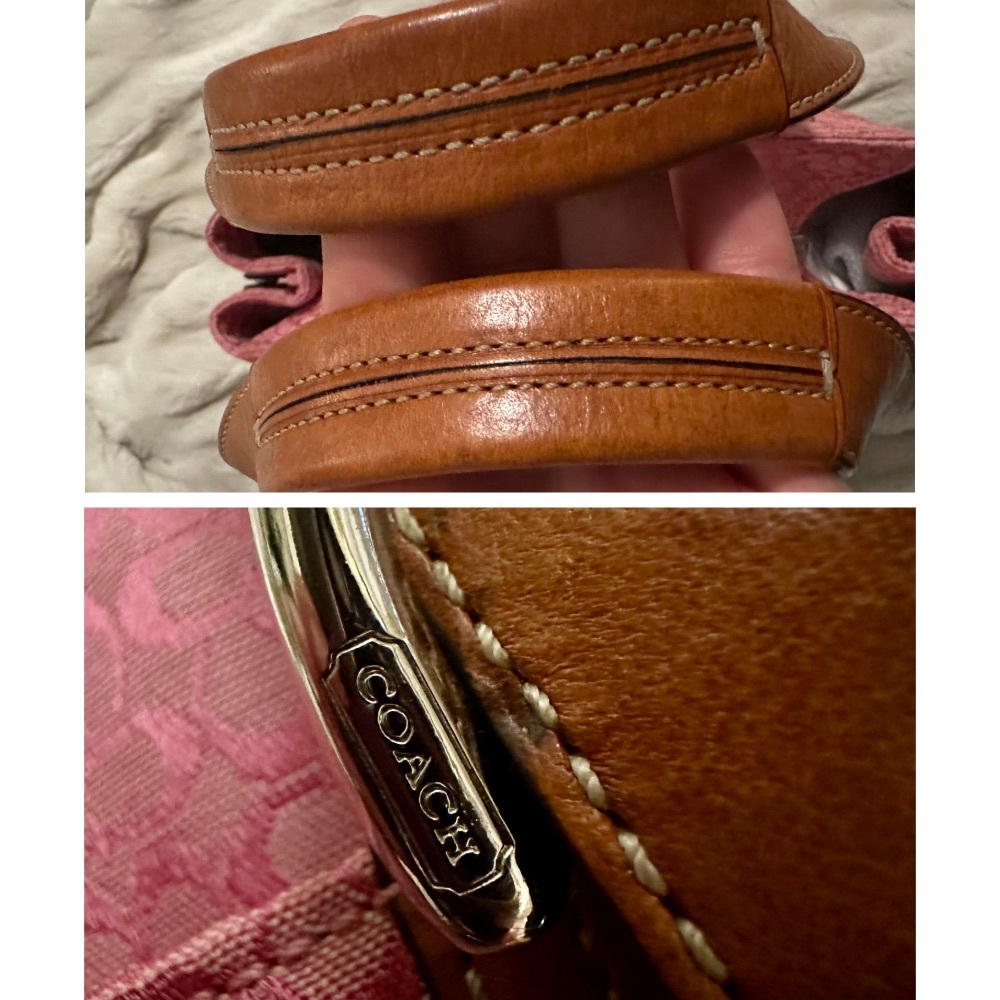 RaRE Vintage Coach Soho Bag in Pink Signature Canvas & Tan Leather | F10927 - Picture 9 of 17
